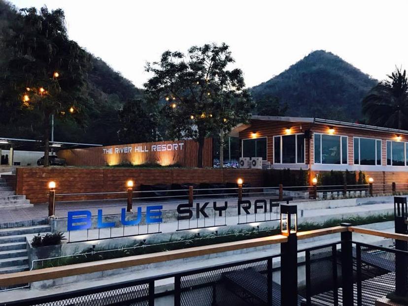 Blue sky raft at Kanchanaburi